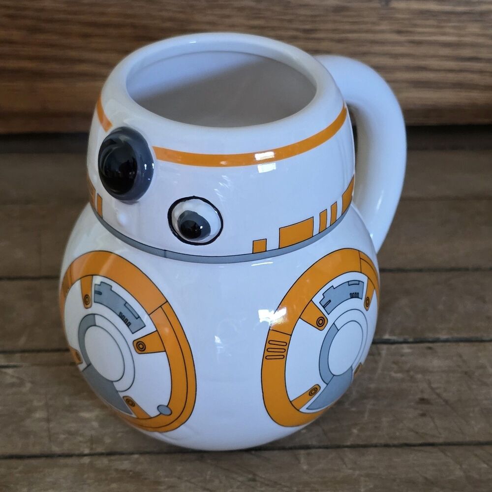 BB-8 Star Wars Figural Ceramic Coffee Mug White Orange Gray Novelty Never Used
